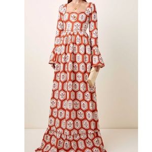 Agua by Agua Bendita Curuba Printed Linen Maxi Dress